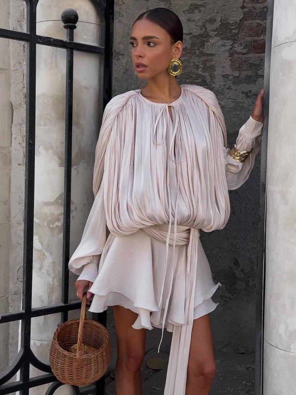 костюм белый,женский костюм,платье женское белое,костюм летний юбка и блузка с воланами муслиновая herstyle 326251308,платья