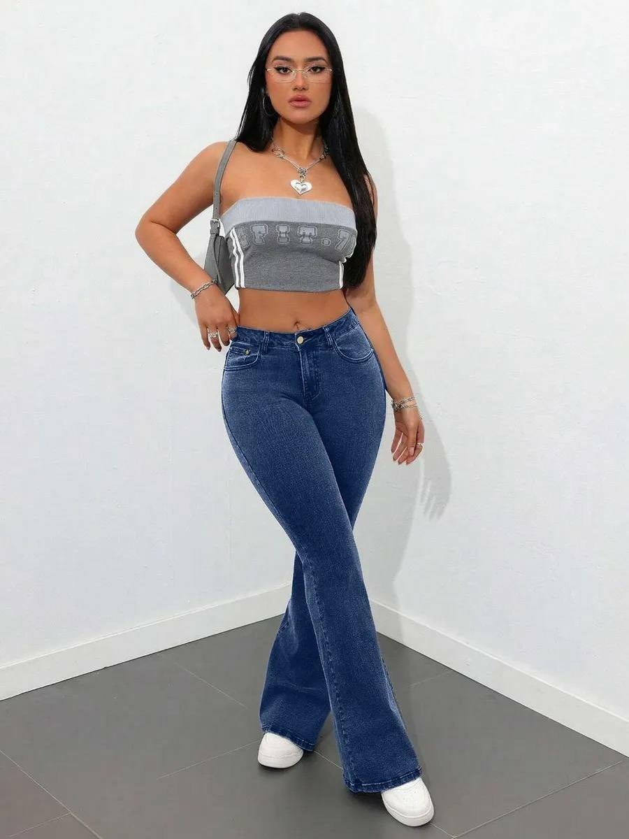 джинсы-клеш с высокой талией shein,женские джинсы клеш с высокой посадкой,джинсы клеш женские,женские джинсы,джинсы клеш