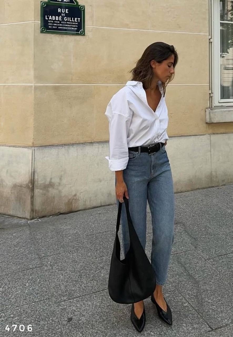 стильные наряды,джинсы палаццо,модные джинсы,белая блузка