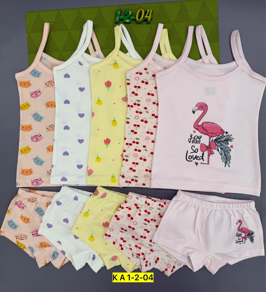 комплект нижнего белья для девочек,детское белье для девочек,комплект трусы и майка для девочек,детские комплекты трусы и майка ,комплект детский девочка (майка, трусы) № uz025