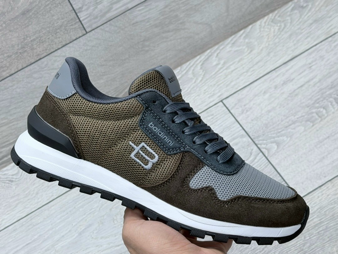 ,кроссовки baldinini,мужские кроссовки,кроссовки из темной и серо коричневой замши и ткани baldinini мультиколор,кроссовка мужской