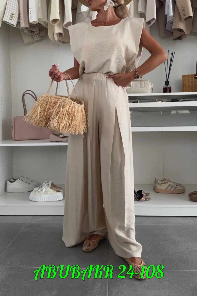 костюм с брюками,костюм летний льняной с брюками палаццо и топом modero,женский костюм с брюками,брючный летний костюм,костюм женский летний брючный