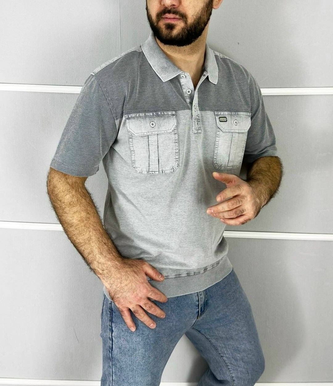 мужская футболка,футболка темно серая,мужская футболка поло,футболка серая,мужская мода