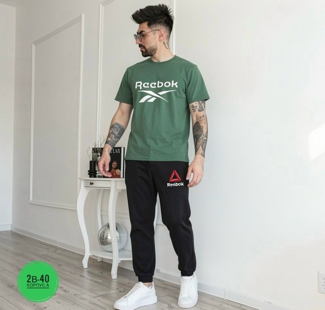 костюм спортивный мужской,брюки спортивные reebok,брюки спортивные reebok reebok,футболка мужская reebok,мужской костюм трикотажный