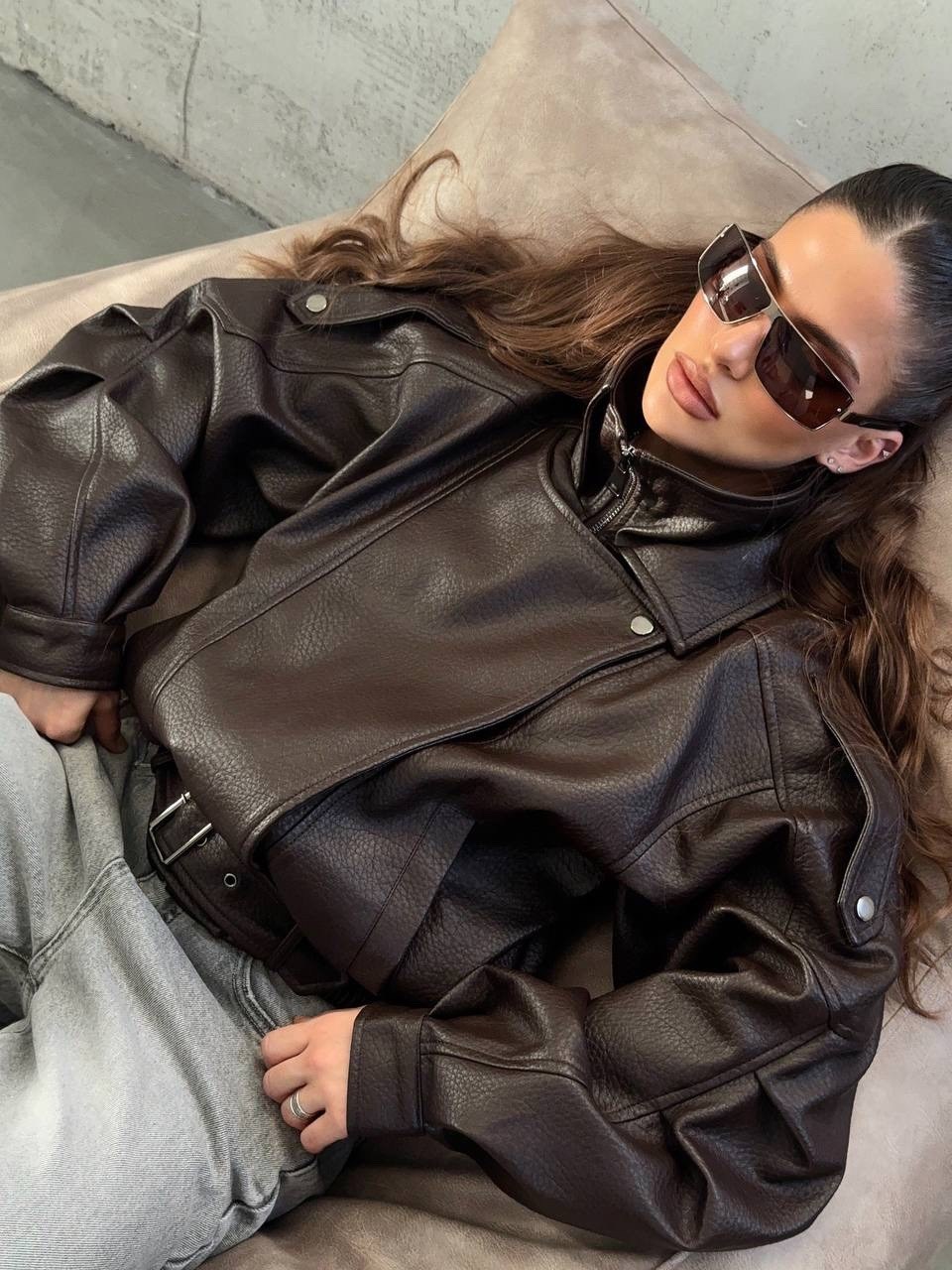 кожаная куртка оверсайз refulgence,кожаная куртка oversize,куртка косуха женская из экокожи оверсайз,кожаная куртка оверсайз,повседневная куртка