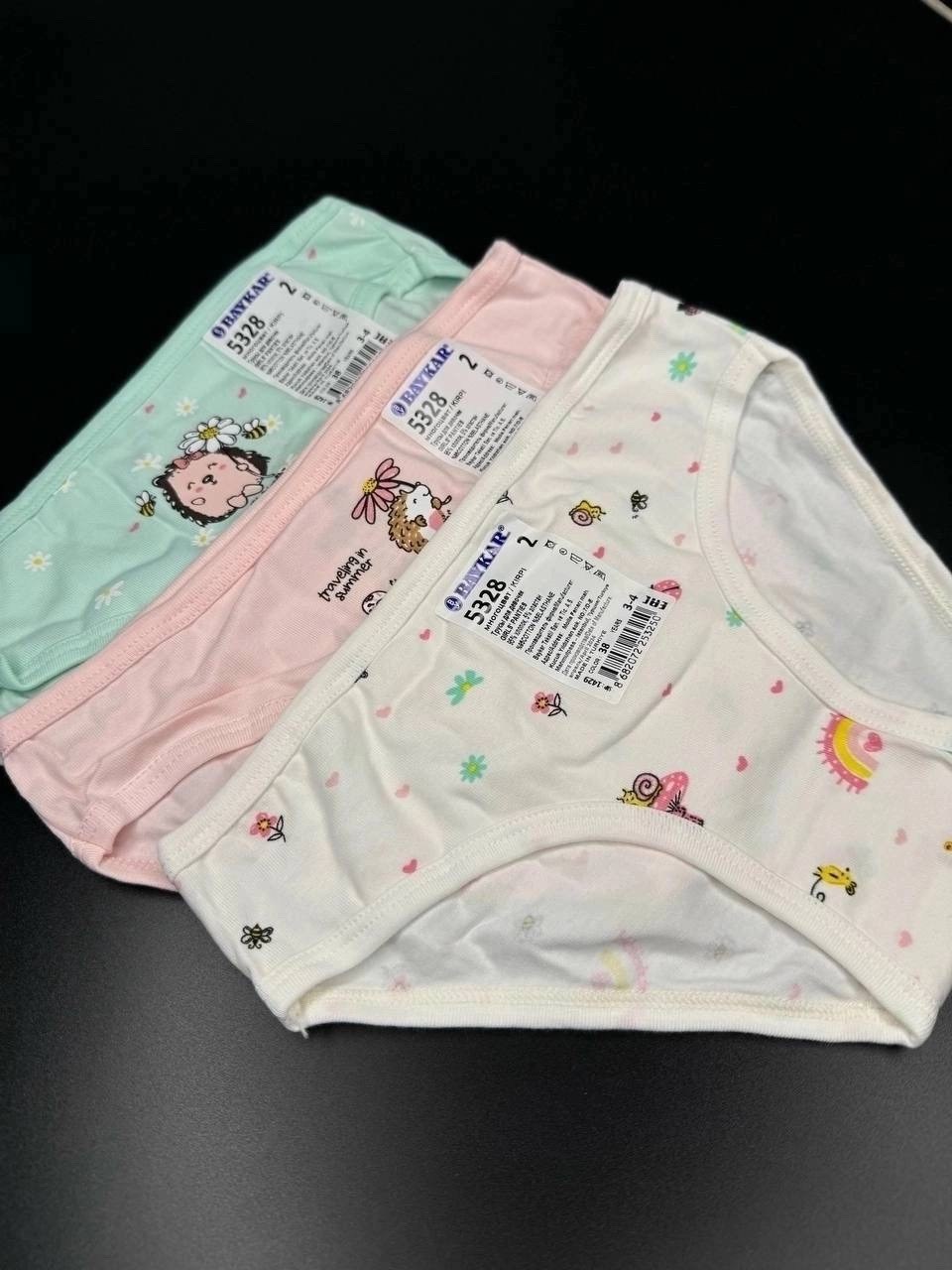 комплект трусов слипы baykar для девочек 3 шт,комплект трусов для девочек baykar,трусы для девочки baykar,комплект трусов слипы baykar для девочек,детские трусы для девочки