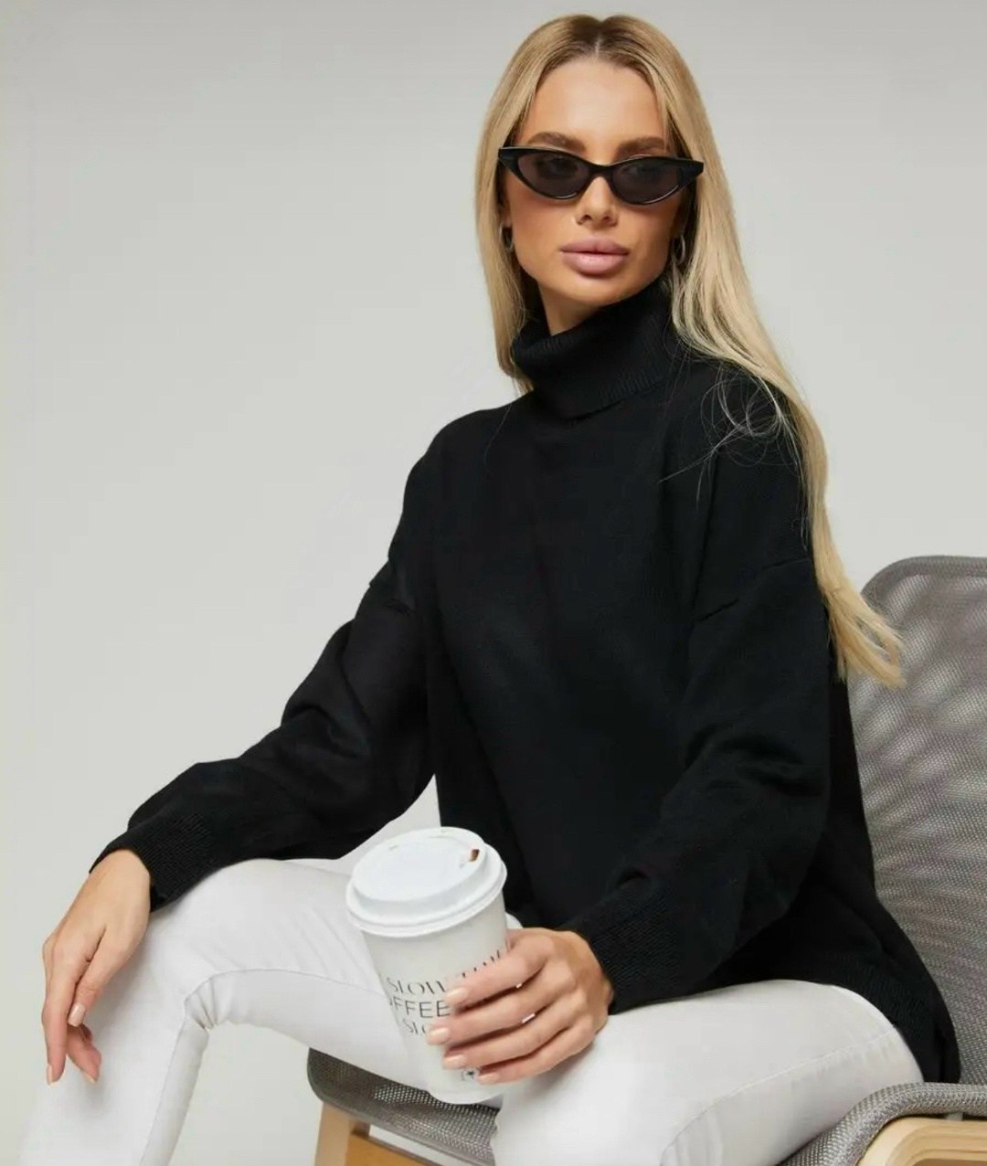 свитер свободного кроя,свитера женские,трикотажный свитер с высоким воротником,модный женский свитер,свитер женский оверсайз