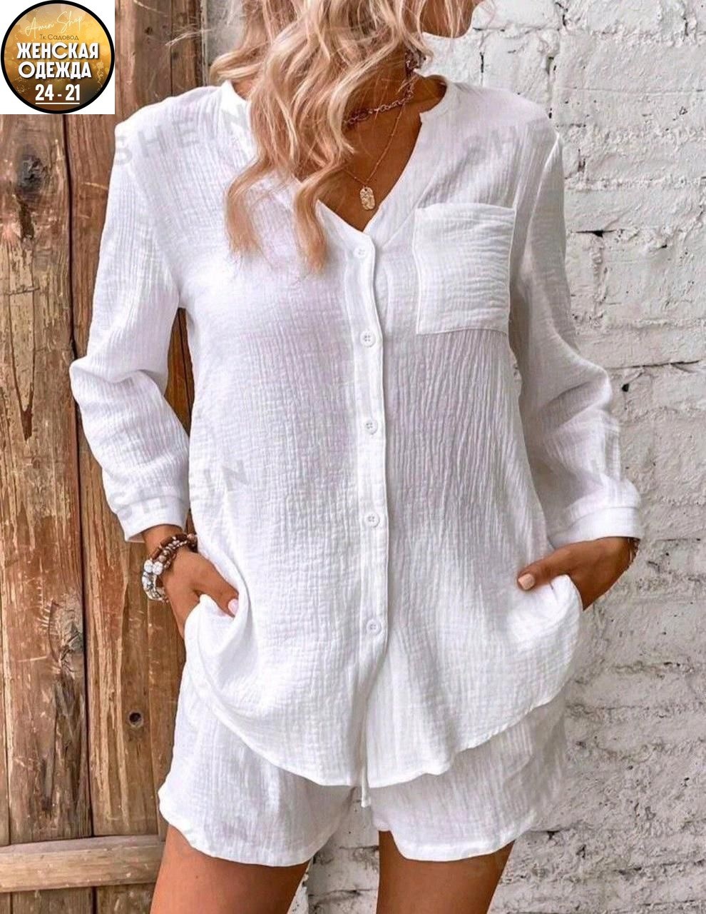 летние костюмы,костюм женский,женский костюм с шортами,костюм с шортами и рубашкой,летний костюм из натурального льна
