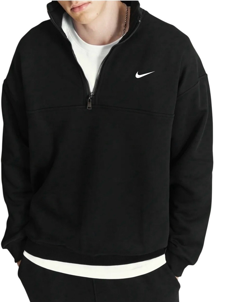 свитшот базовый,свитшот базовый без начеса,толстовка мужская серая на молнии найк,кофта найк серая,кофта мужская