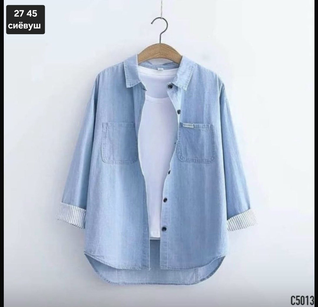 джинсовая рубашка женская 2026,рубашка повседневная джинсовая,рубашка женская джинсовая,женская джинсовая рубашка с длинным рукавом,рубашка с длинным рукавом джинсовая