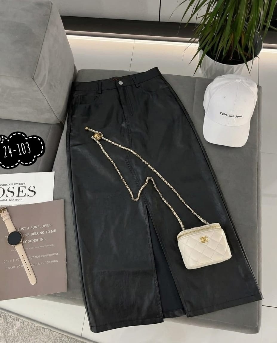 юбка кожаная,юбка эко кожа,юбка из экокожи,юбка кожаная женская,юбка кожаная миди с разрезом