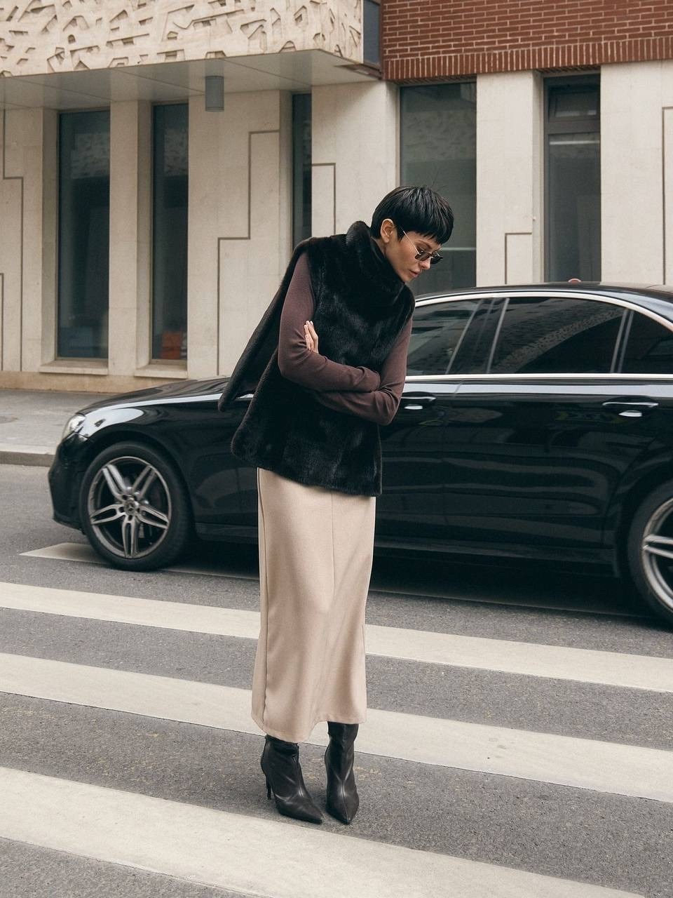 норковая манишка,меховая манишка,женские жилеты,норковая манишка белая,стильная безрукавка