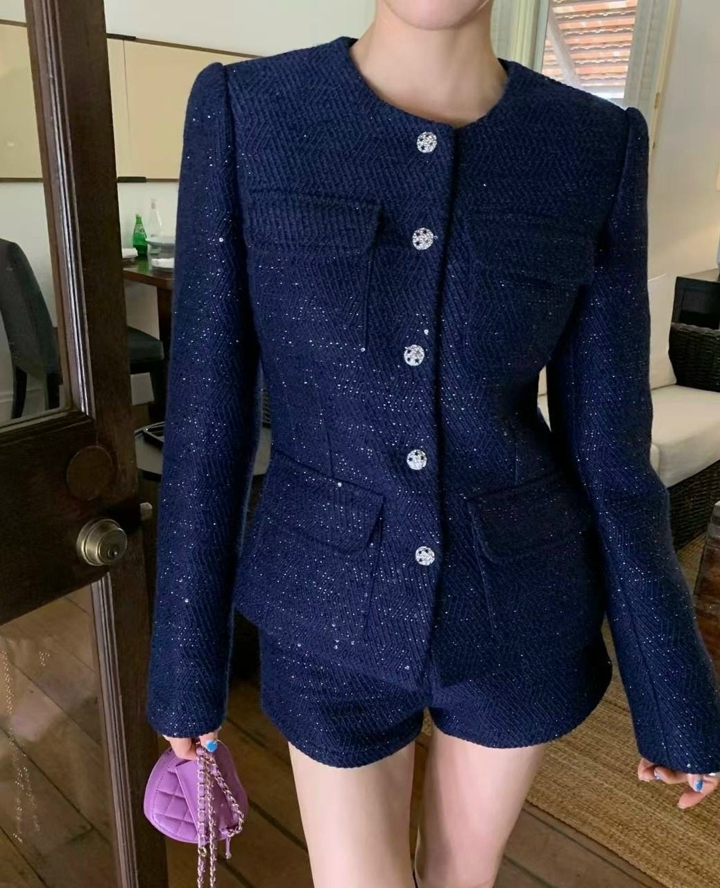твидовый костюм,женский твидовый костюм,пиджак твидовый жакет,твидовые жакеты,синий твидовый жакет