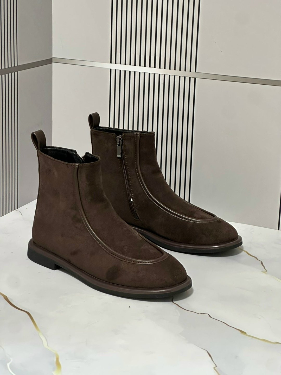 высокие ботинки-челси из бархатистой замши,замшевые ботинки челси tod's коричневый,ботинки челси 12 storeez,,ботинки челси из бархатистой замши moreschi