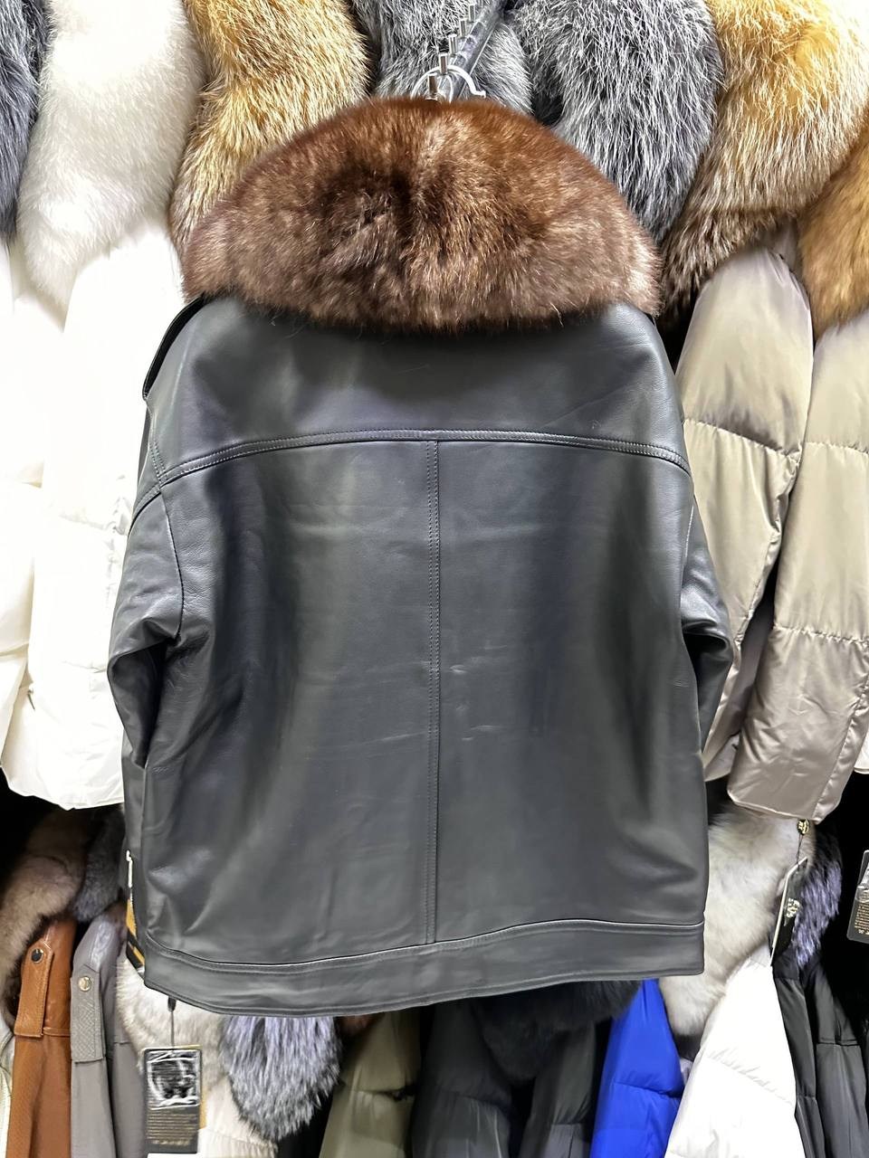 куртка кожаная с мехом,куртка кожаная мех песец,куртка кожаная мех песец английский воротник,куртка натуральная гладкая кожа с мехом норки,куртка кожаная