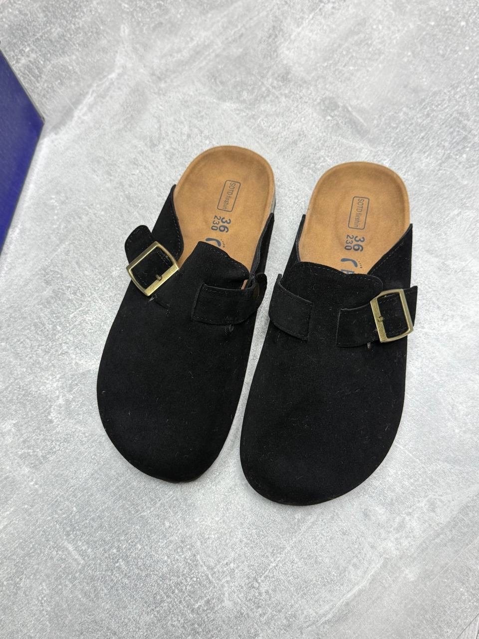 мужские и женские модные сандалии из замши на пробковой подошве,,сабо birkenstock,джум модные женские тапочки с закрытым носком из коровьей замши пробковые,сабо ортопедические ортман