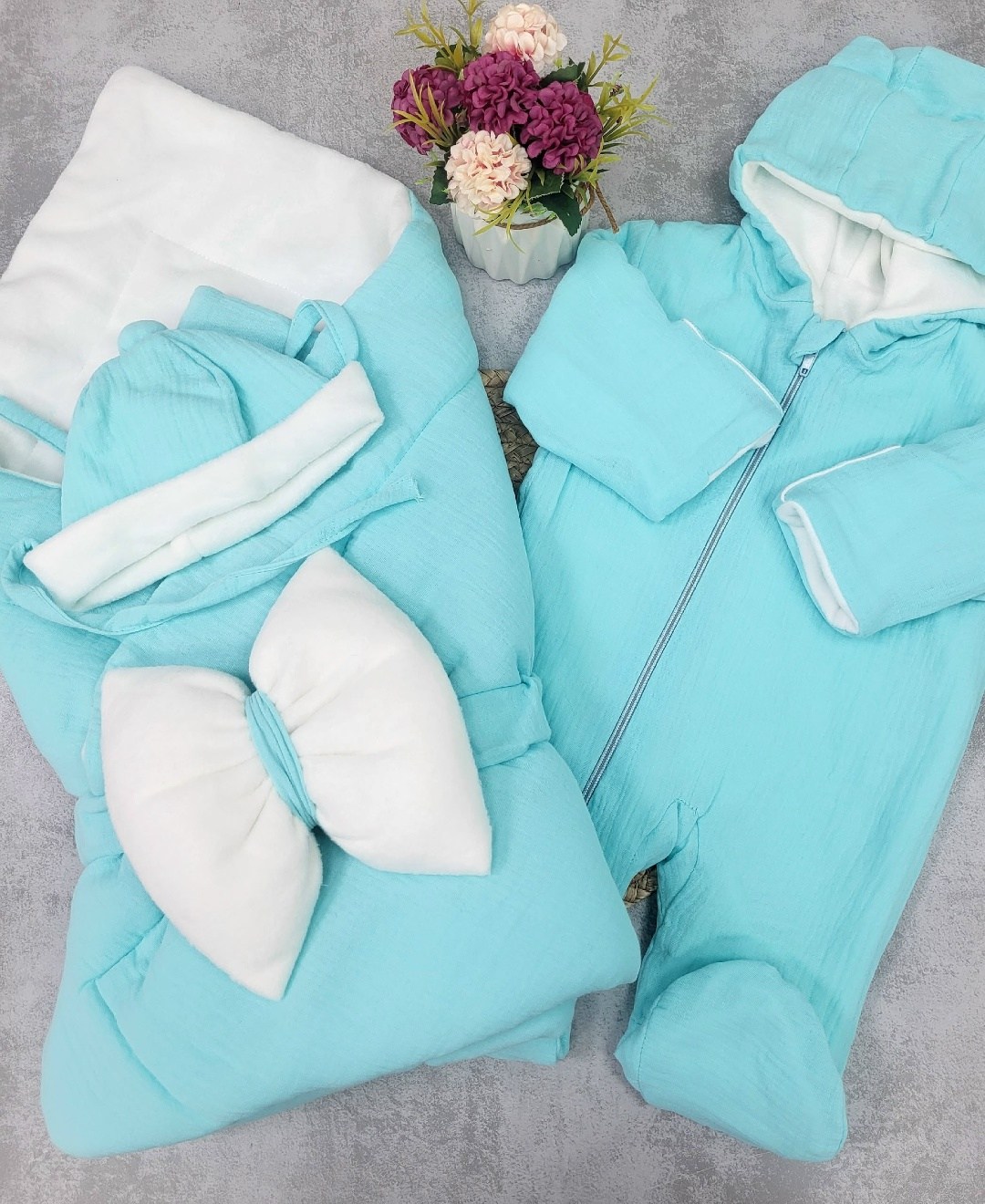 комплект на выписку,комплект на выписку для новорожденного весна,комплект на выписку 4 предмета "муслин" голубой лето,комплект на выписку для мальчика,комплект на выписку демисезонный