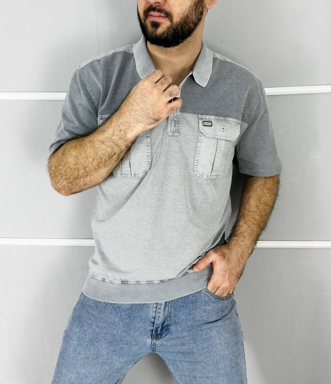 мужская футболка,футболка темно серая,мужская футболка поло,футболка серая,мужская мода