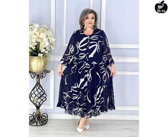 платье женское шифон,платье повседневное больших размеров a.andre,женское платье больших размеров,женское платье ткань шифон,платье синее