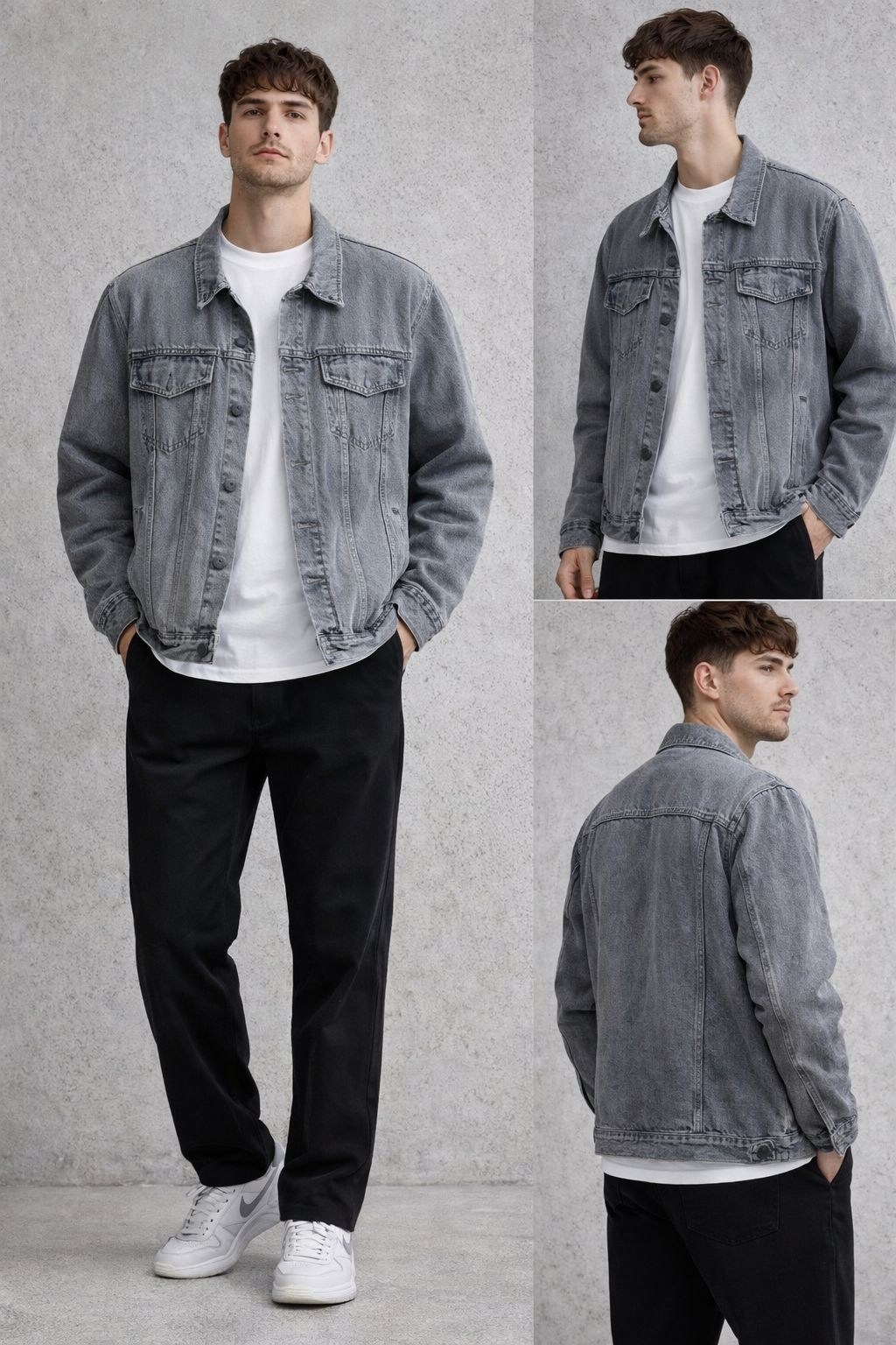 джинсовая куртка,джинсовая куртка мужская,серая джинсовая куртка,джинсовая куртка с карманами,джинсовая куртка оверсайз