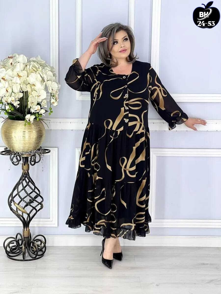 платье женское шифон,платье повседневное больших размеров a.andre,женское платье больших размеров,женское платье ткань шифон,платье синее