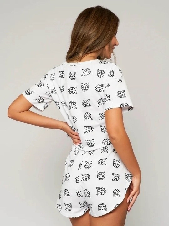 пижама женская с шортами,пижама женская,пижама,пижама с принтом,пижама комплект