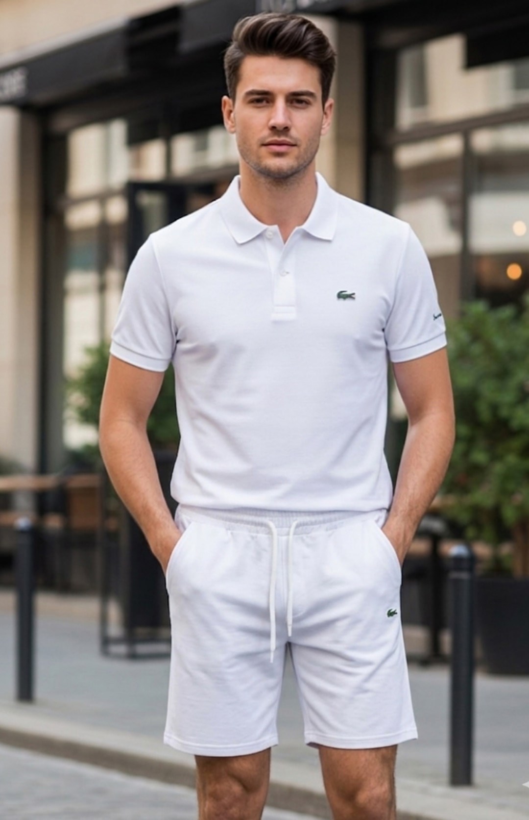 поло lacoste regular fit,поло lacoste,белое поло лакост мужские,рубашка поло узкого кроя petit pique lacoste,polo lacoste