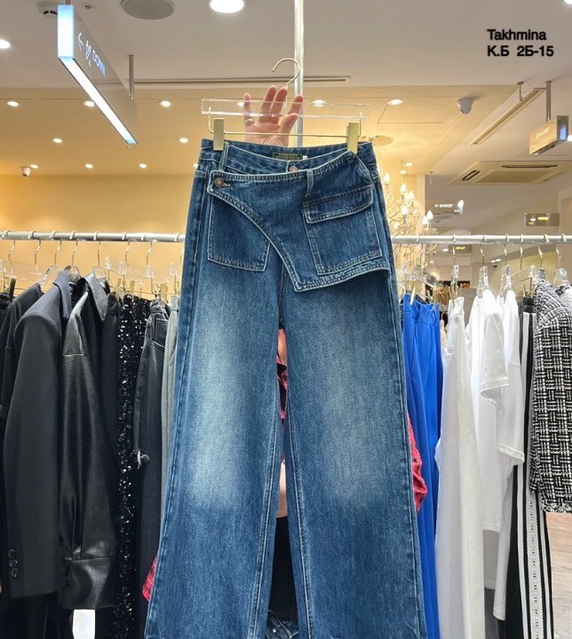 джинсы широкие,джинсовые брюки,асимметричные широкие женские джинсы с высокой талией,брюки джинсы,женские широкие джинсы