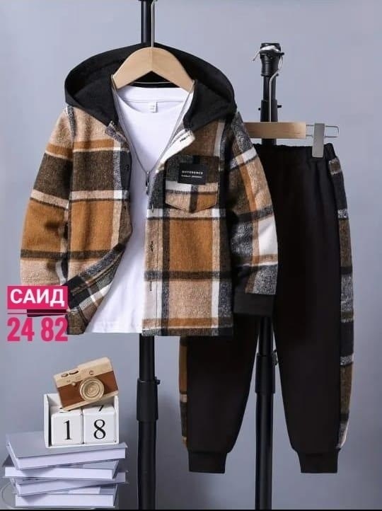 комплект одежды для мальчика,куртка барбери трансформер,одежда для мальчиков,стильный детский костюм,куртка в клетку