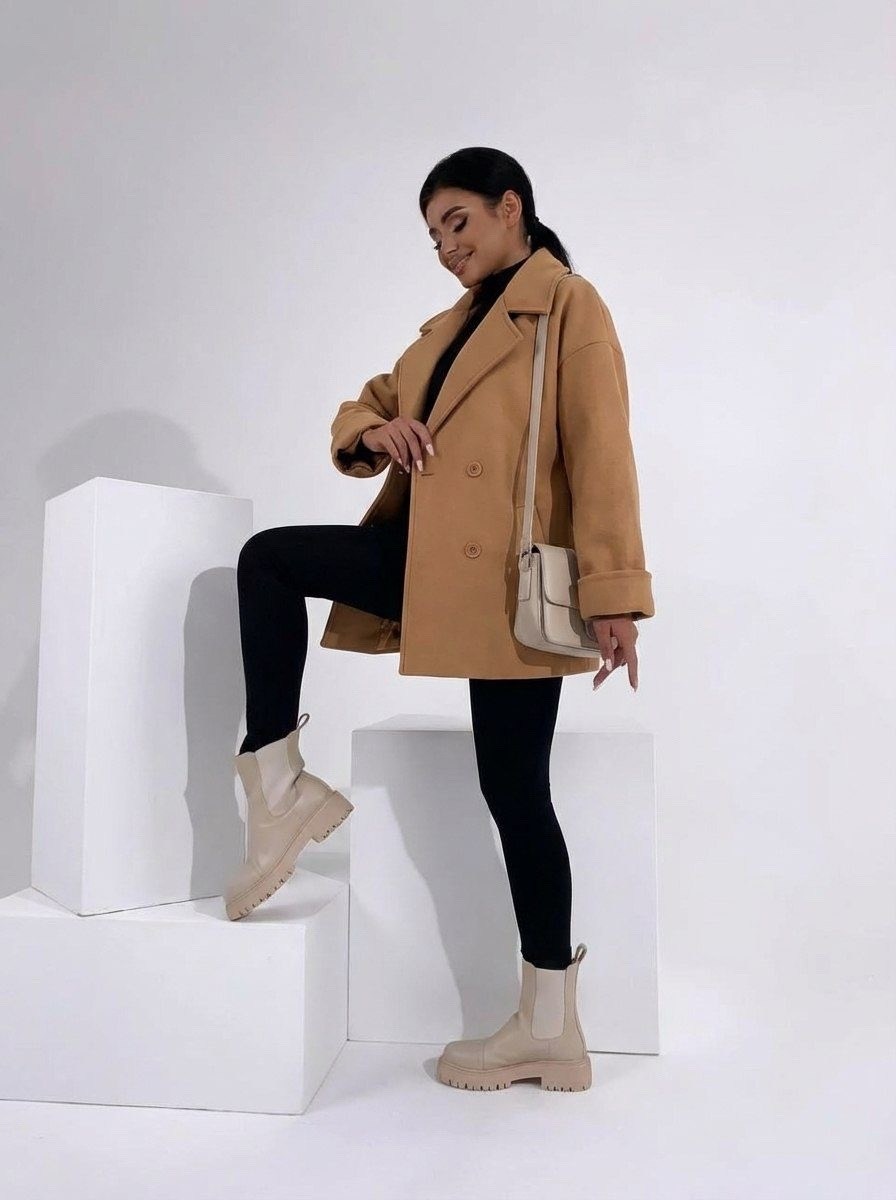 пальто прямого кроя,пальто короткое демисезонное оверсайз riscalda,хлопчатобумажное пальто,пальто женские,пальто оверсайз