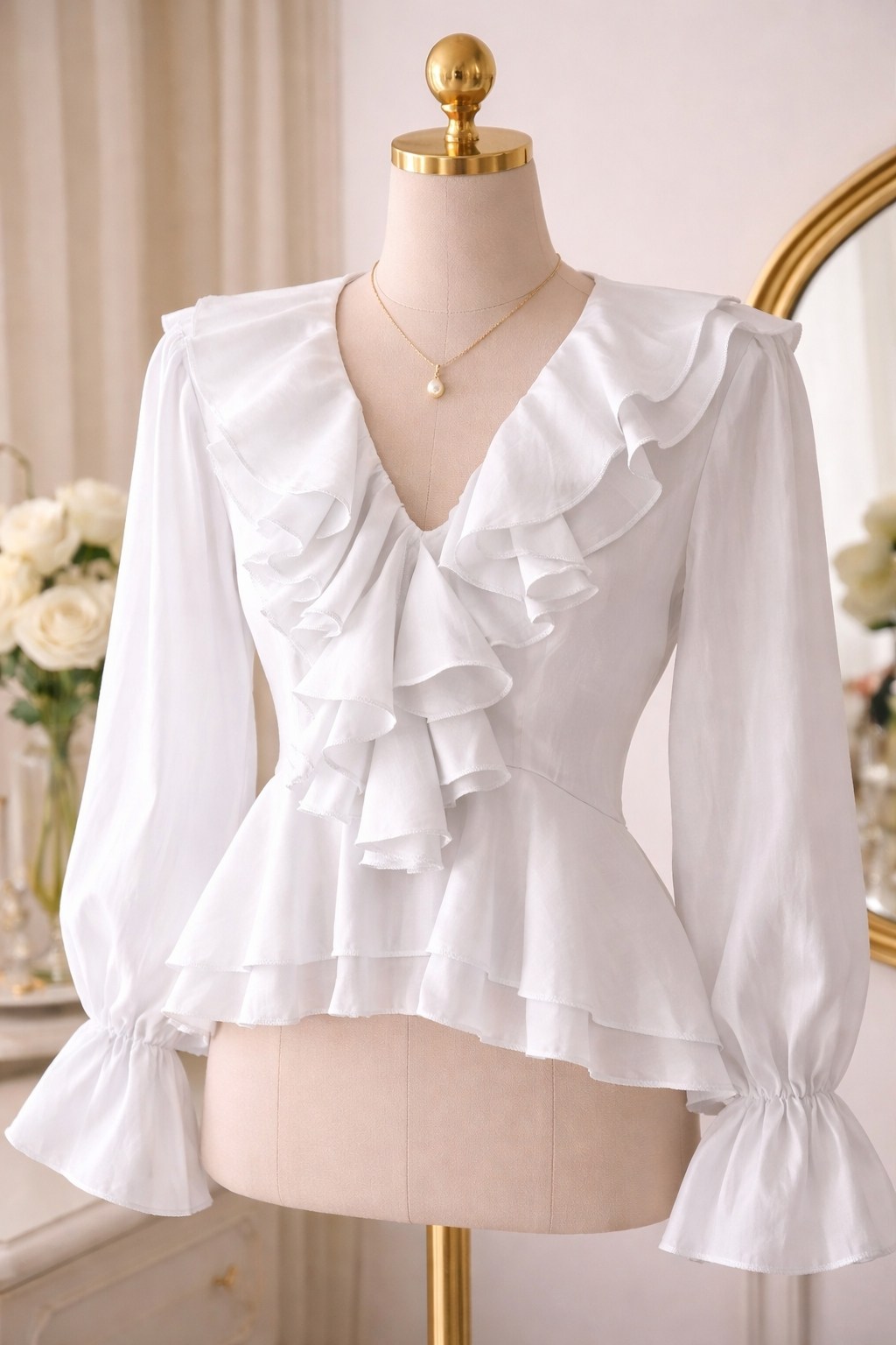 блузка элегантная,блузка с оборками,рубашка с рюшами,женская блузка с оборками,женская шифоновая блузка