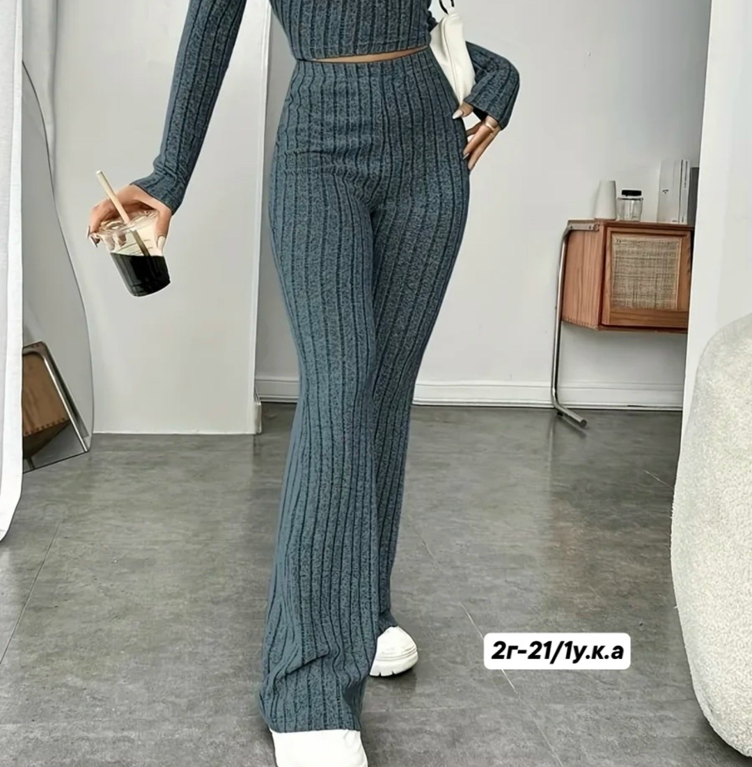 женские трикотажные брюки-клеш chronstyle с высокой талией,женские трикотажные брюки клеш,брюки клеш,женские брюки клеш,трикотажные брюки клеш