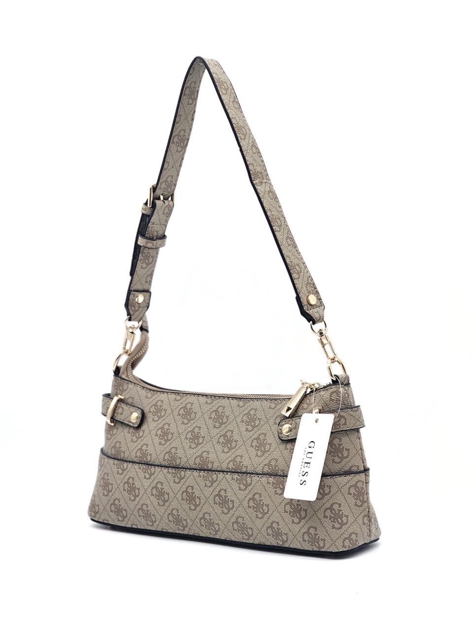 наплечная сумка guess eco erica schultertasche 24 cm цвет latte logo,сумка guess,сумка guess на плечо,сумка guess женская,сумка guess через плечо женская