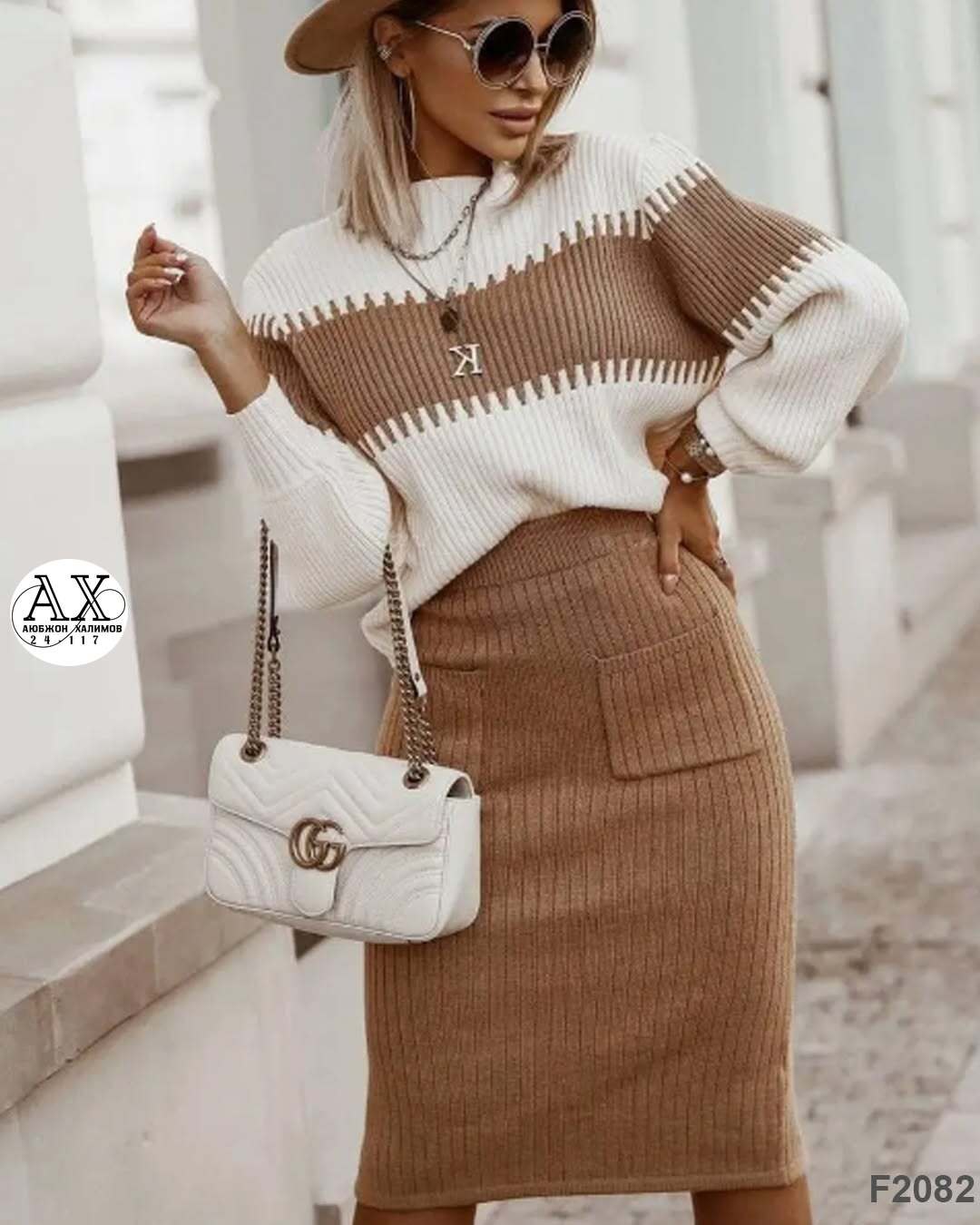 костюм женский юбка и джемпер ladyviki_shik,свитер и юбка,вязаный костюм с юбкой,стильный вязаный комплект с юбкой-свитером,вязаные костюмы