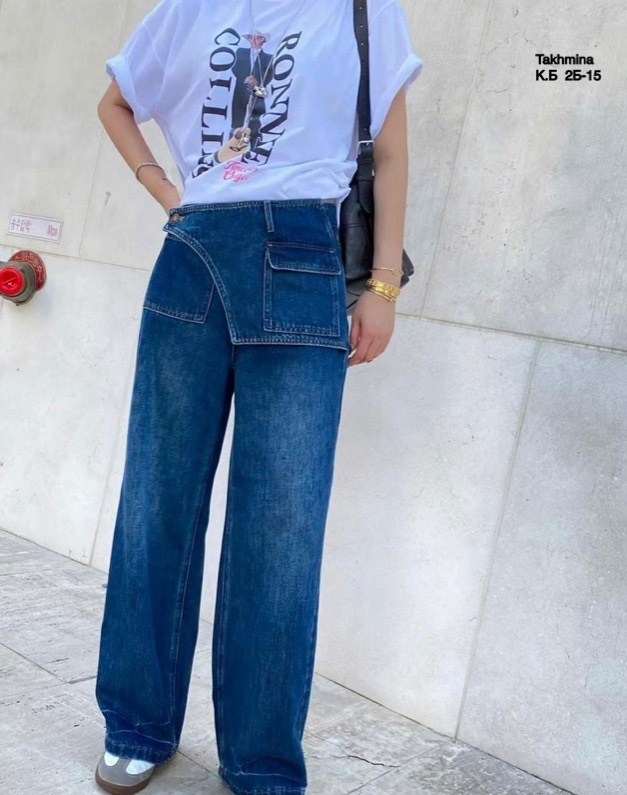 джинсы широкие,джинсовые брюки,асимметричные широкие женские джинсы с высокой талией,брюки джинсы,женские широкие джинсы