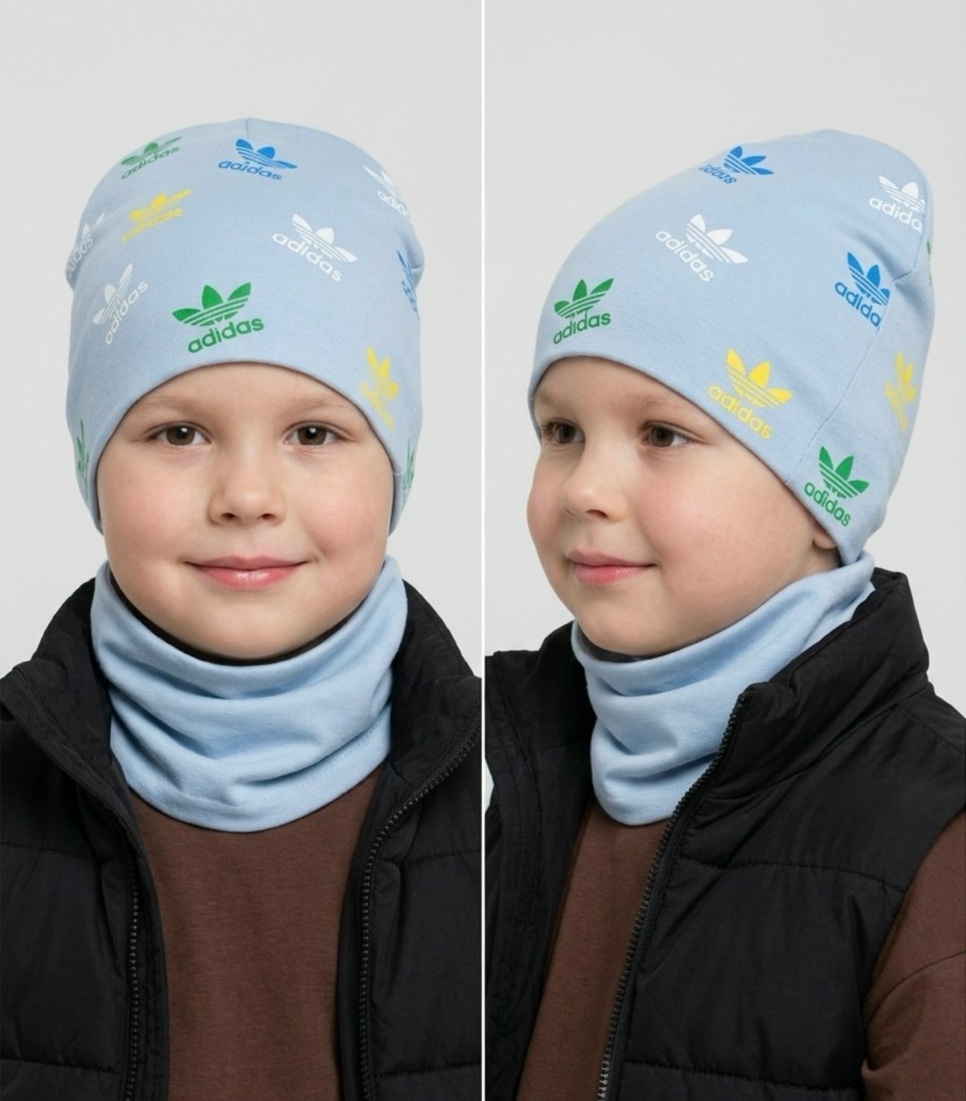 комплект шапка снуд,комплект трикотажный,детская шапка,шапка и снуд,шапка комплект