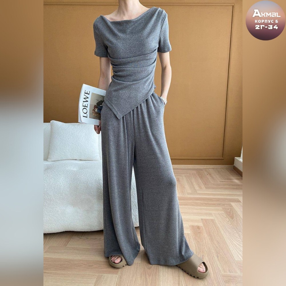 костюм с брюками,спортивные брюки палаццо,костюм женский с брюками,костюм трикотажный с брюками палаццо,брюки комплект