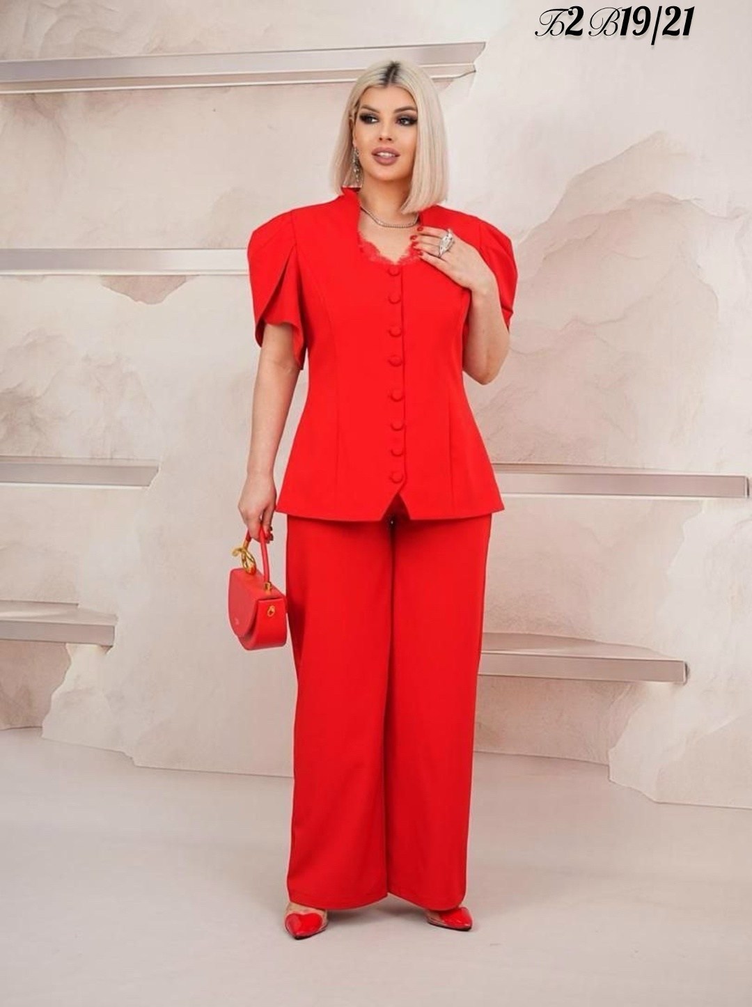 костюм ninele 6001 красный,брючный костюм женский,брючный костюм,брючный костюм для невысоких женщин,костюм брючный 1217 красный lakona