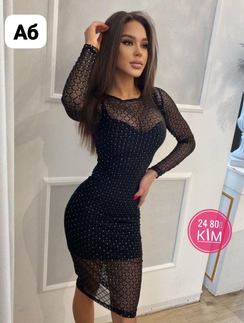 женское платье "сетка со стразами",платье с сеткой,платье в сеточку,платье сетка со стразами,платье сетка вечернее