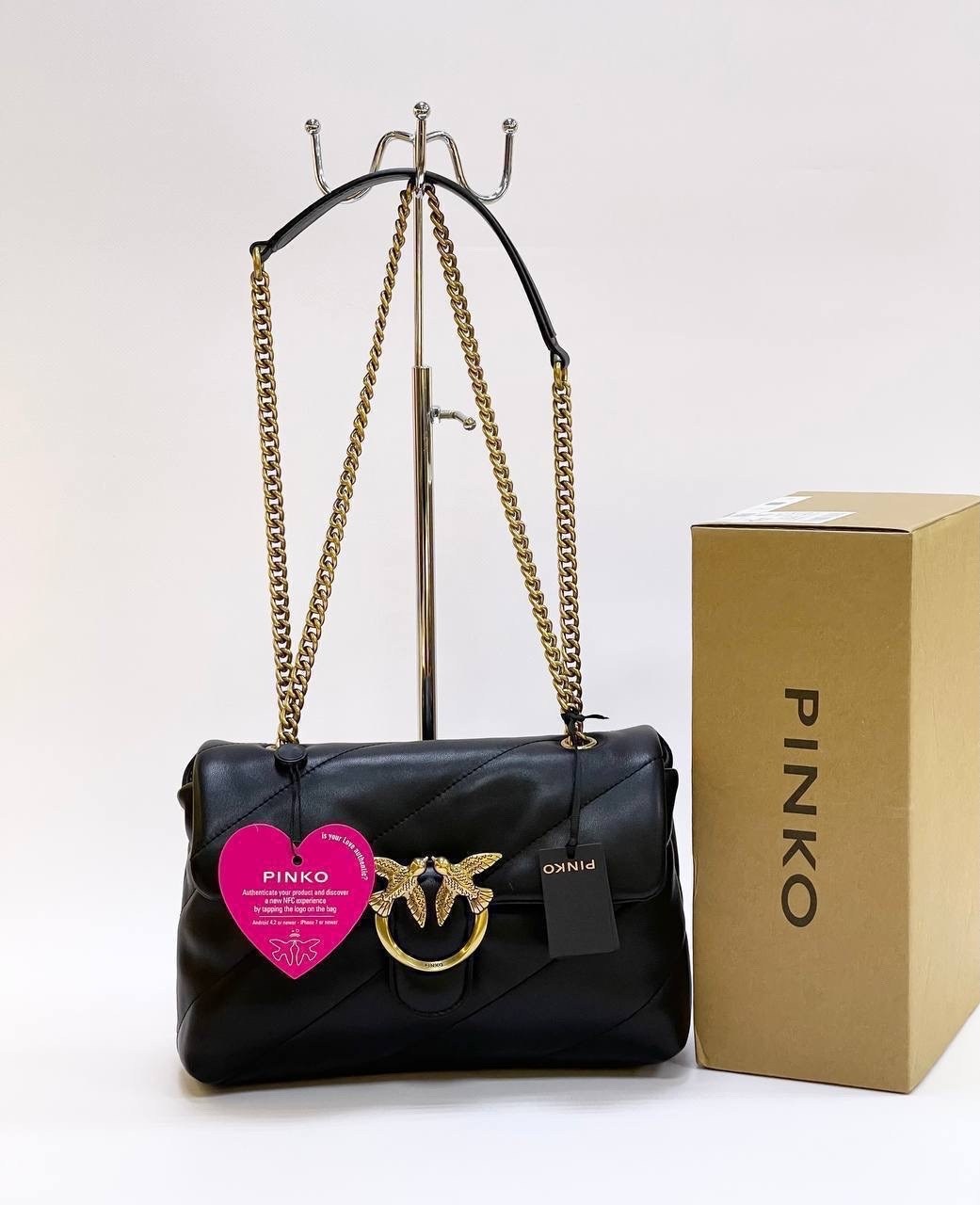 сумка pinko женская,сумки pinko,кожаная сумка pinko,сумка пинко черная с золотой фурнитурой,сумка с птичками бренд pinko
