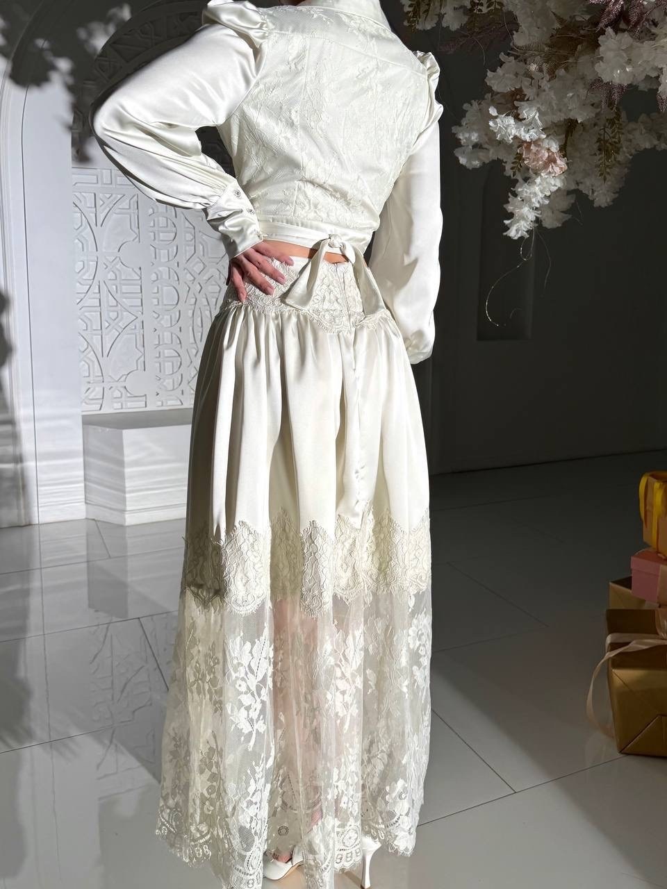 вечернее платье,кружевная юбка,юбки для женщин,юбка кружевная длинная maura korvana,костюм с юбкой