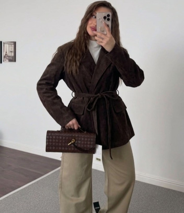 замшевая куртка,куртка замшевая жакет премиум x'zotic,куртка замшевая женская,женская куртка из замши шоколад,замшевая куртка с поясом