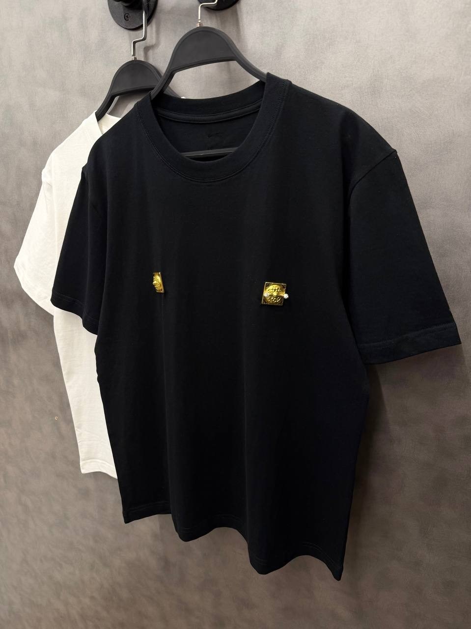 футболки женская,футболка,футболки и топы,футболка футболка женская,футболка с вышитым логотипом versace черный