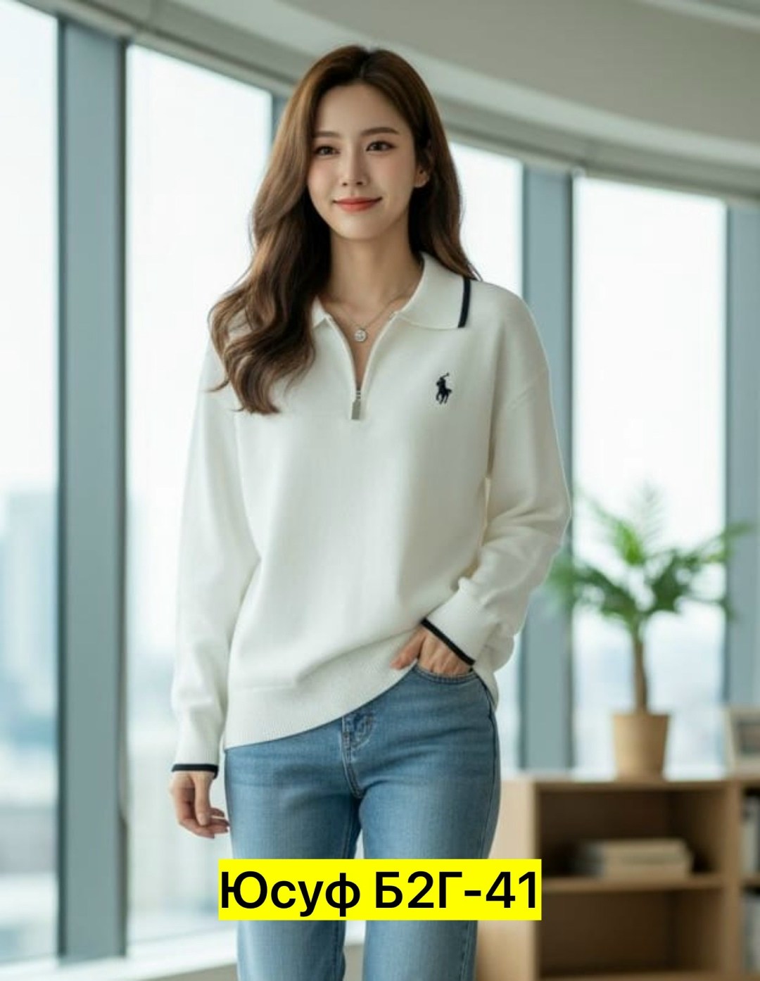 свитер поло на полузамке sarg 296134620,толстовка женская,свитер polo ralph lauren красный,свитер поло,