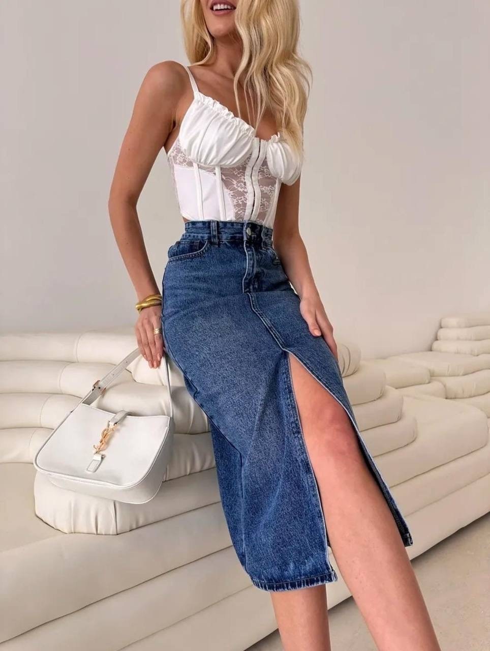 юбка джинсовая,юбка джинс,юбка джинсовая миди длинная с разрезом спереди,юбка джинсовая с разрезом спереди миди,юбка джинсовая миди