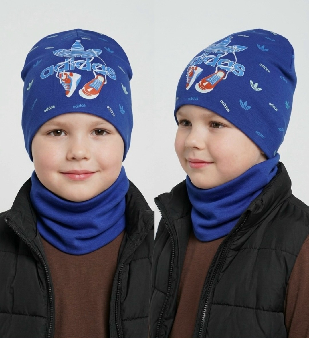 комплект шапка снуд,комплект трикотажный,детская шапка,шапка и снуд,шапка комплект