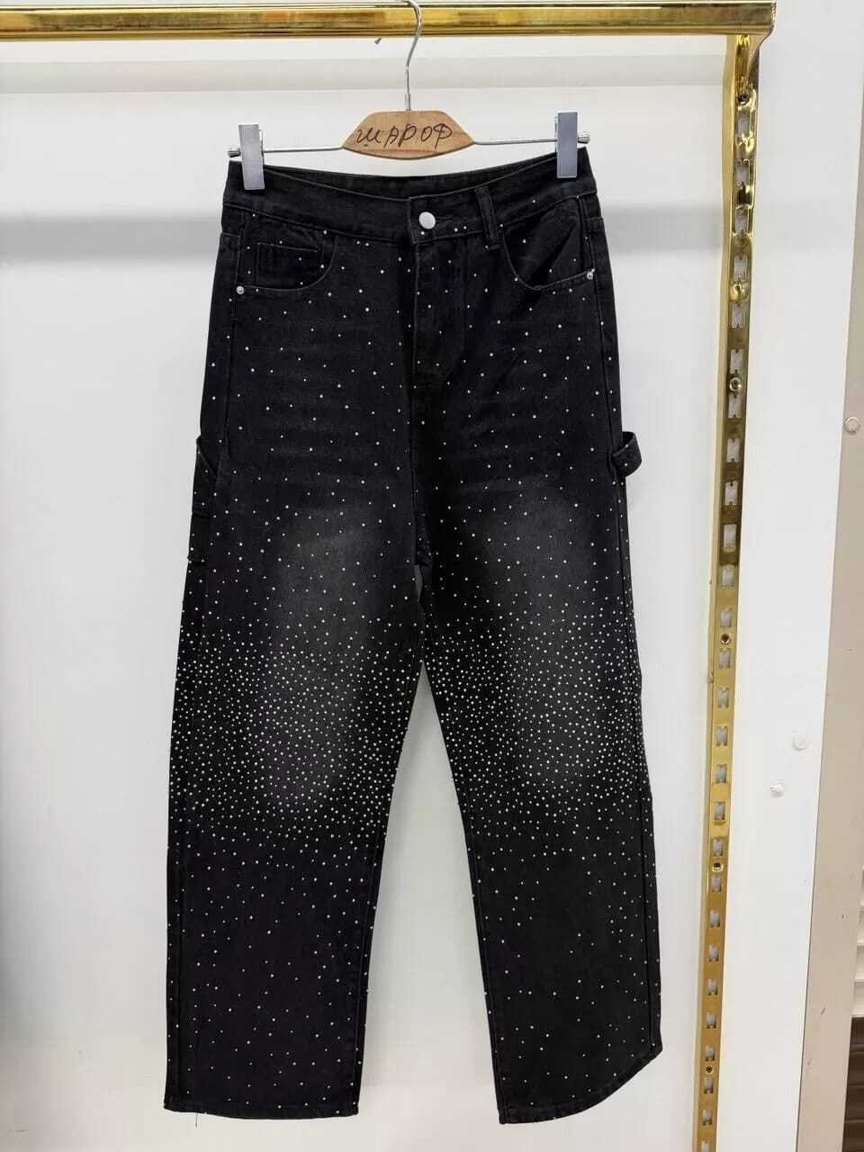 джинсовые брюки,джинсы со стразами,стильные джинсы,женские джинсы,джинсы со стразами широкие