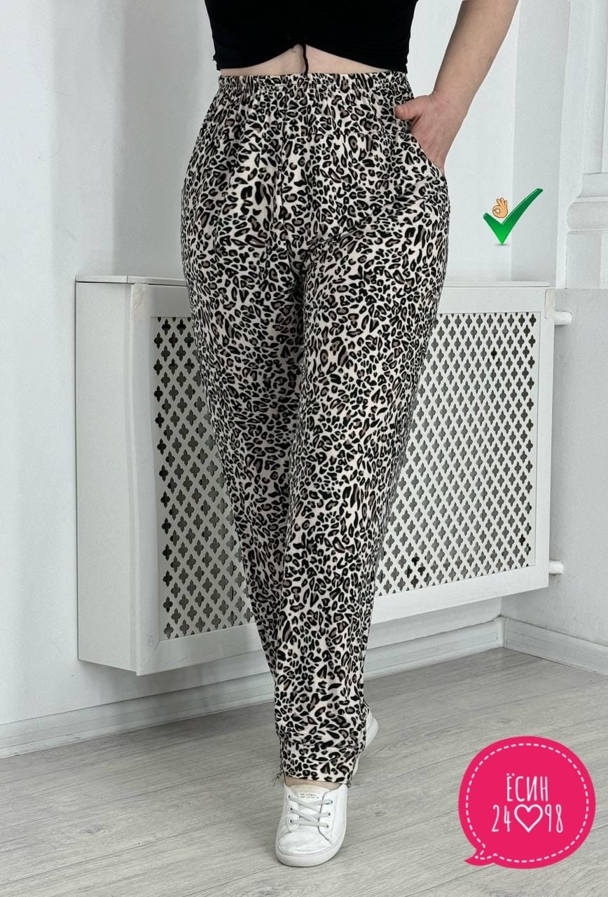 штаны женские,женские брюки,брюки леопардовые,брюки 11140 леопард sova,леопардовые штаны