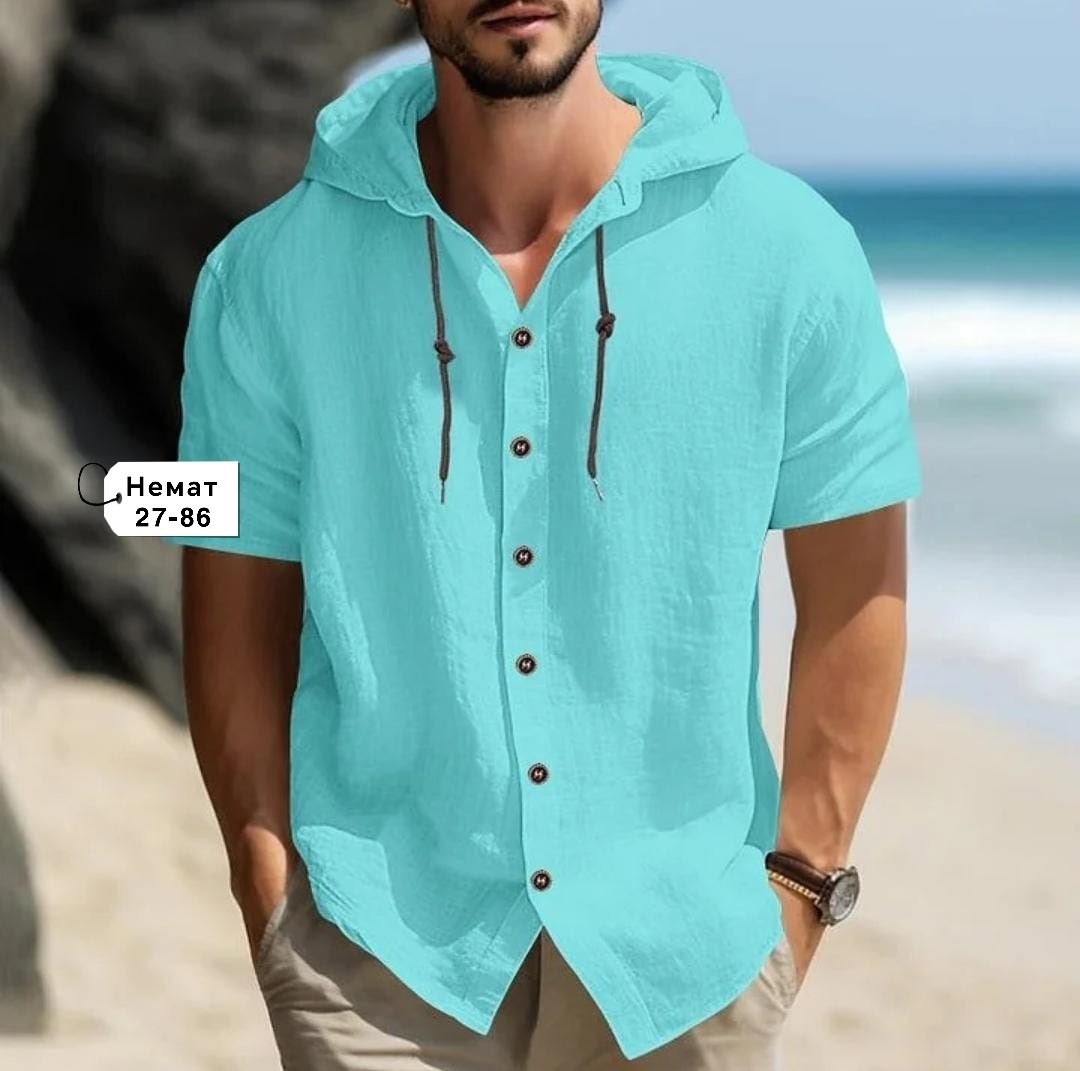 рубашка с капюшоном мужская,рубашка с капюшоном,мужская льняная рубашка,мужская повседневная рубашка,повседневная рубашка