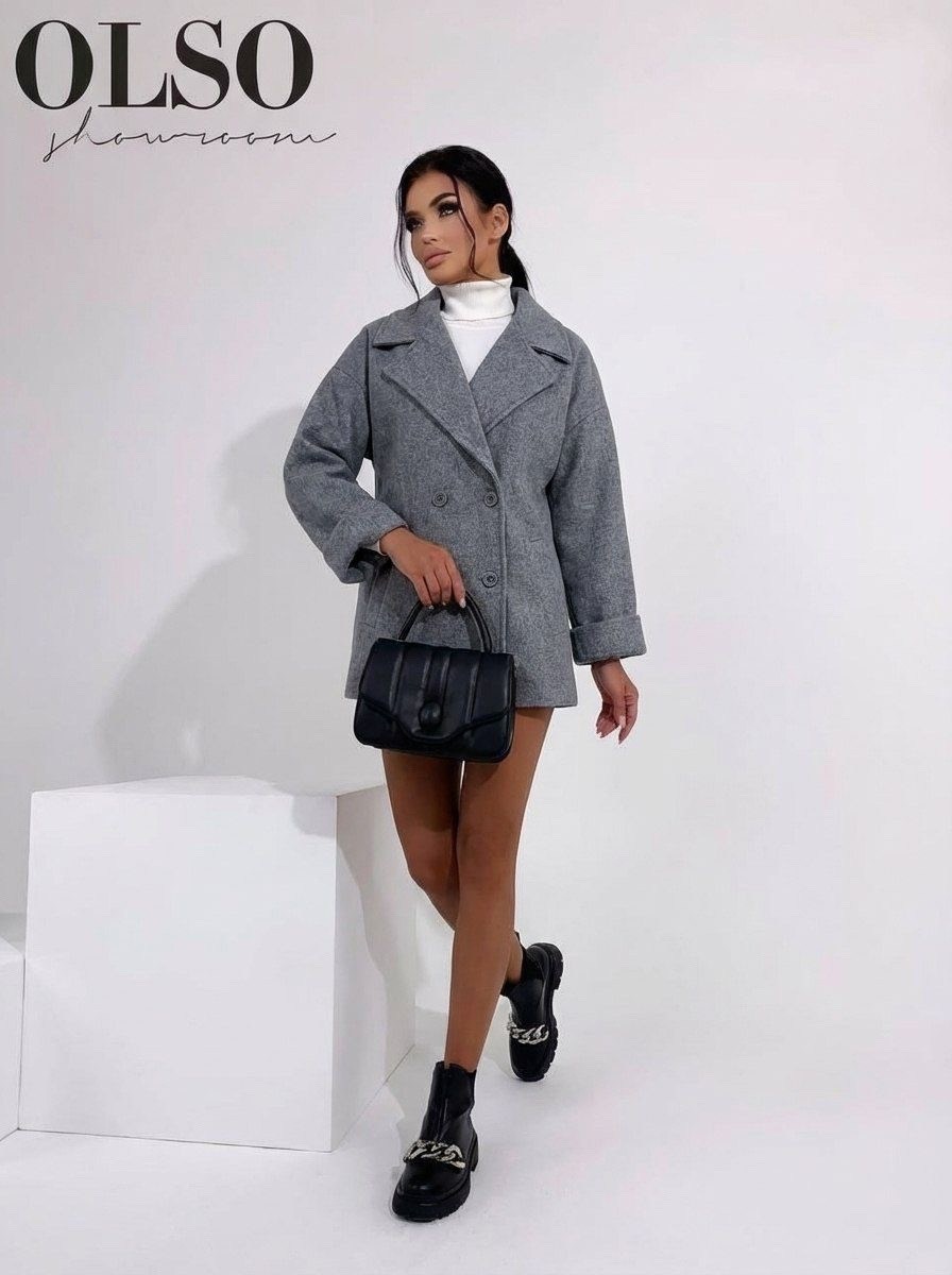 пальто прямого кроя,пальто короткое демисезонное оверсайз riscalda,хлопчатобумажное пальто,пальто женские,пальто оверсайз